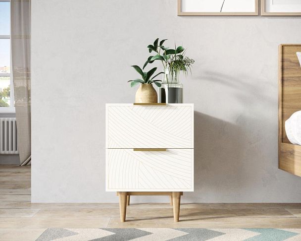 Тумбочка с двумя ящиками Line LN07/GR1/beige - Вид 5