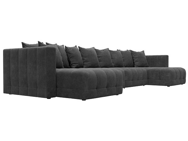 Диван П-образный Лига-052 НПБ Лонг Велюр серый - Вид 3