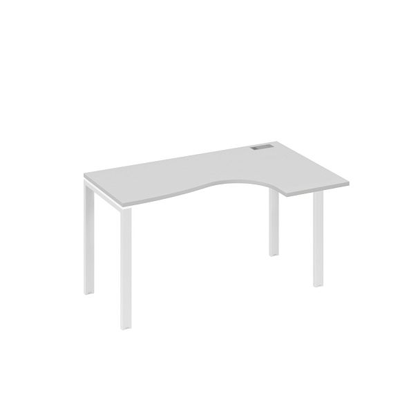 Стол эргономичный правый "Классика" на металлокаркасе UNO A4 А4 Б1 034 БП серый / металлокаркас белый - Вид 1