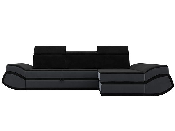 Диван угловой Лига-032 правый угол Велюр черный - Вид 2