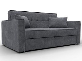 Диван прямой Лига-104 (140) Велюр серый - Фото предпросмотра