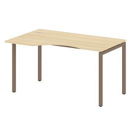 Metal System Quattro Стол криволинейный левый на П-образном м/к 40БП.СА-2 (L) Акация/Мокко металл 1400*900*750 - Фото предпросмотра