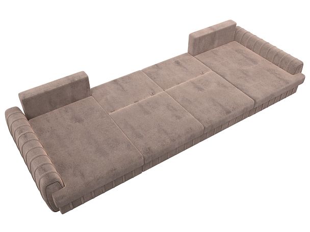 Диван П-образный Лига-057 НПБ Лонг Велюр бежевый - Вид 9
