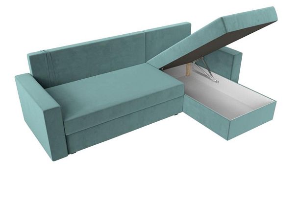 Угловой диван Траумберг Лайт правый (полностью Велюр бирюзовый) - Вид 7