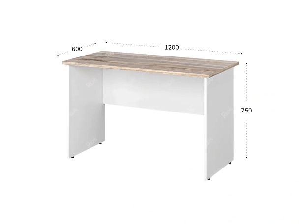 TANDEM RTD018-120-MA Стол прямоугольный ун-й 1200х600х750 Дуб Маувелла/Белый - Вид 2