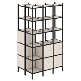 Loft Угловой внешний стеллаж наборный VR.L-54 Денвер светлый/Чёрный металл 862*1278*2280 - Фото предпросмотра