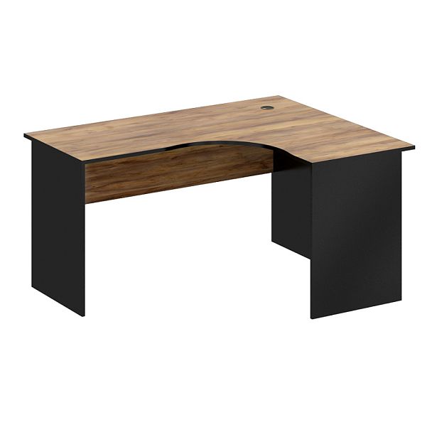 Стол эргономичный, столешница 18 мм "Компьютерные столы"  ПК-ЛОГ-СТЭ150Х120ПД/18-В1-1078 таксония медовая+черный - Вид 1