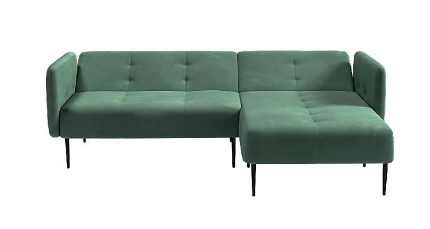 Monaco диван-кровать с шезлонгом, с подлокотниками, бархат зеленый 19 - Вид 3