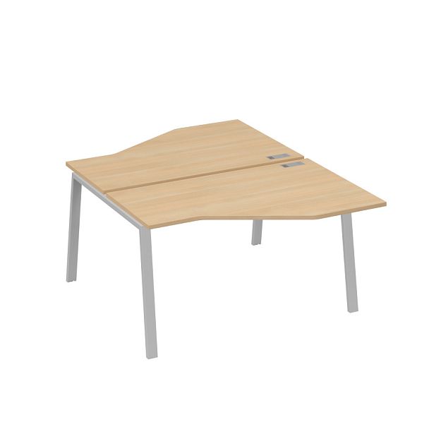 Рабочая станция (2х140) каркас TRE со столами Техно A4 А4 Б3 187  БП натуральный дуб / металлокаркас серый - Вид 1