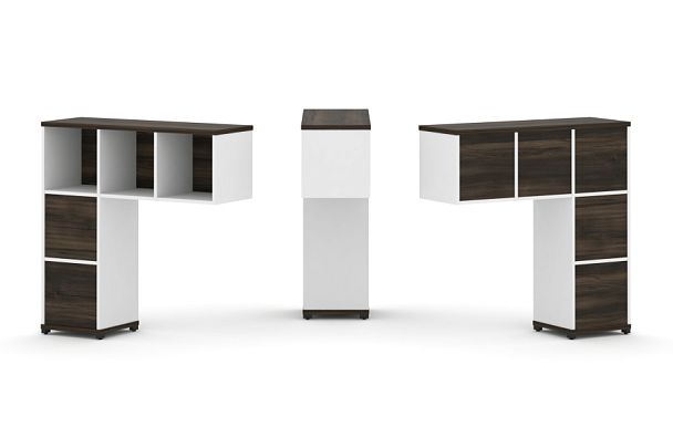 Concept Надставка низкая CN.ONN-003 Дуб Мали/Белый Бриллиант/Металл Черный 1099*365*1130 - Вид 1