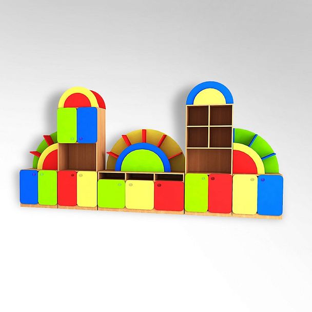 Стенка модульная Радуга, модуль 7, цветной фасад - Вид 2