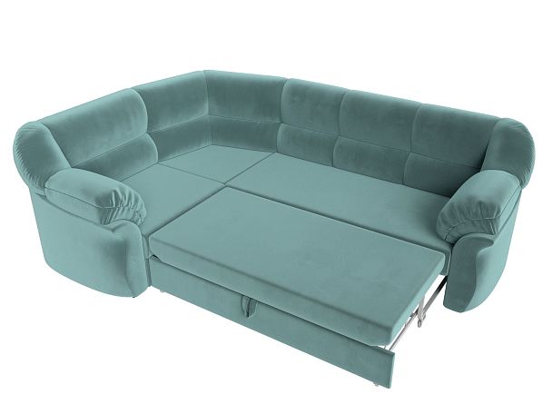 Диван угловой Карнелла левый (полностью Велюр бирюзовый) - Вид 7