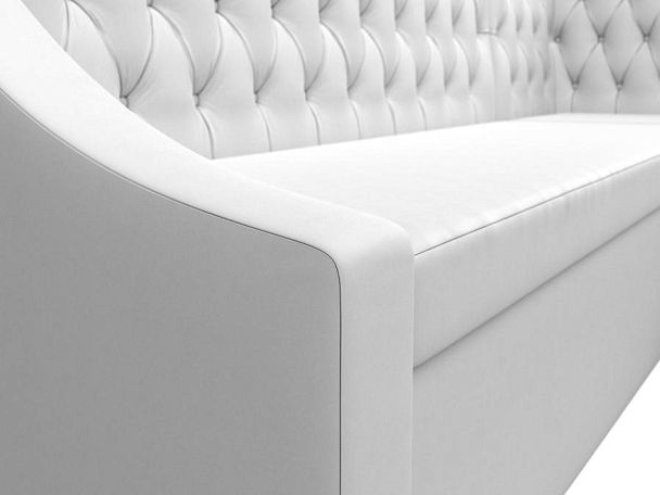 Кухонный угловой диван Мерлин правый (полностью экокожа белая) - Вид 4