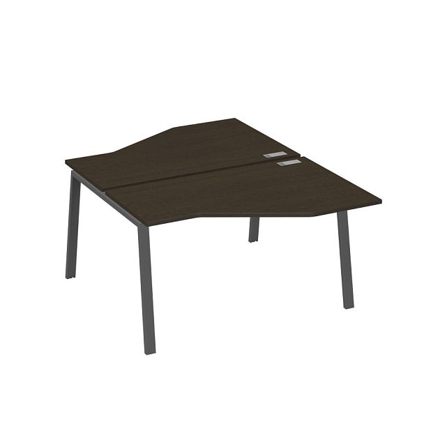 Рабочая станция (2х140) каркас TRE со столами Техно A4 А4 Б3 187  БП венге / металлокаркас антрацит - Вид 1