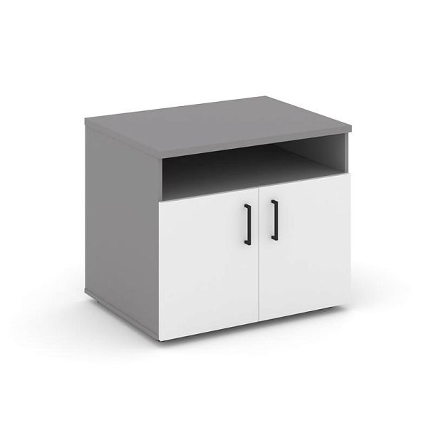 Стайл Проджект Тумба для оргтехники/сервисная SN.TS-001 Серый Пепел/Белый/Черный Ручки 796*600*680 - Вид 1