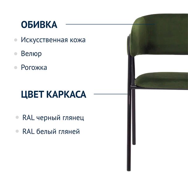 Стул Gabana, велюр Каталана 14, каркас RAL черный глянец - Вид 7