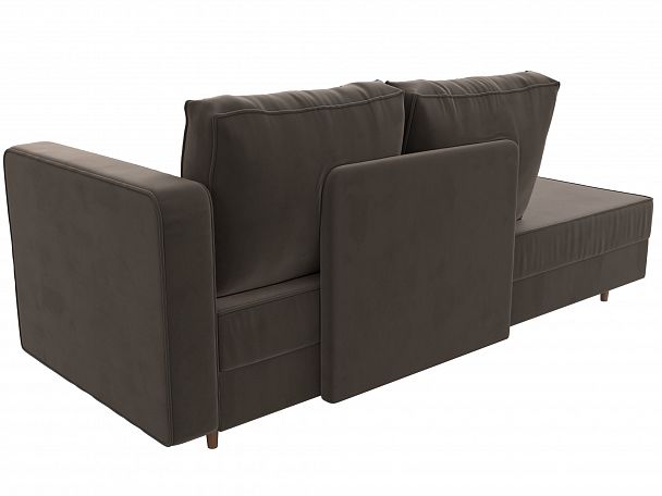 Кушетка Прайм правый (полностью велюр коричневый) - Вид 7