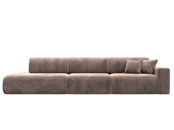 Диван прямой Лига-036 НПБ Модерн Лонг подлокотник справа Велюр бежевый - Вид 2