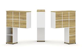 Concept Надставка высокая CN.ONV-008 Дуб Винченцо/Белый Бриллиант/Металл Черный 1099*350*1486 - Фото предпросмотра