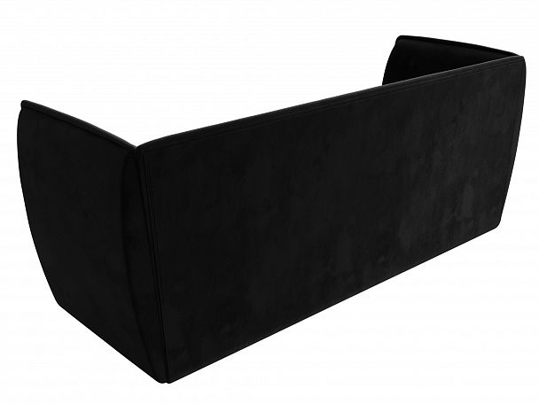 Прямой диван Бергамо 3-х местный (полностью велюр черный) - Вид 6