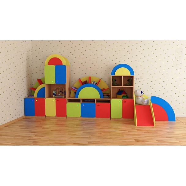 Стенка модульная Радуга, модуль 7, цветной фасад - Вид 3