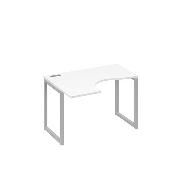 Стол эргономичный левый "Классика" на металлокаркасе QUATTRO A4 А4 Б4 031 БП белый премиум / металлокаркас серый - Вид 1