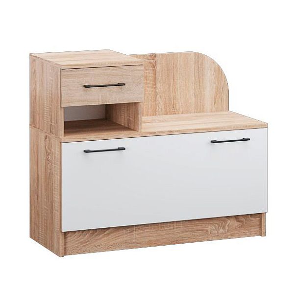 Прихожая Денвер тумба под обувь дуб сонома/белый - Вид 1