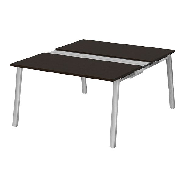 Рабочая станция на металлокаркасе с щетками "Столы для персонала"  ПК-ТНП-СР140Х160Н2/МКА/БЭ/КК-В2-227 дуб ферраре - Вид 1