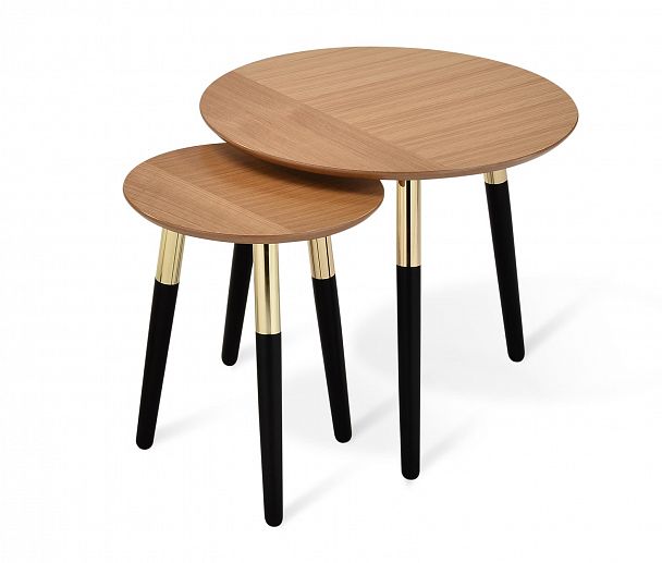 Столик кофейный Sheffilton SHT-CT17 дуб весенний/черное дерево/латунь - Вид 1