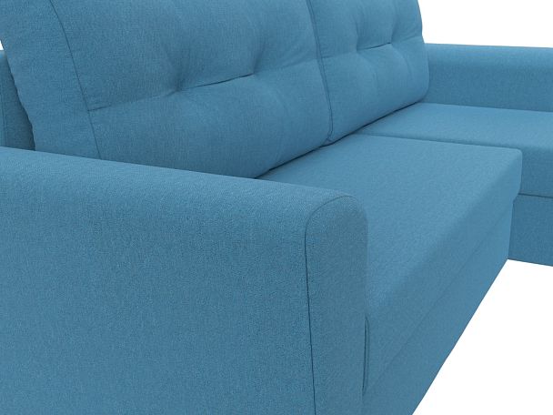 Диван угловой Амстердам Лайт правый угол Рогожка голубой - Вид 3