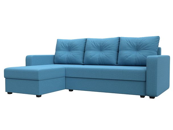 Диван угловой Ливерпуль Лайт левый угол Рогожка голубой - Вид 1