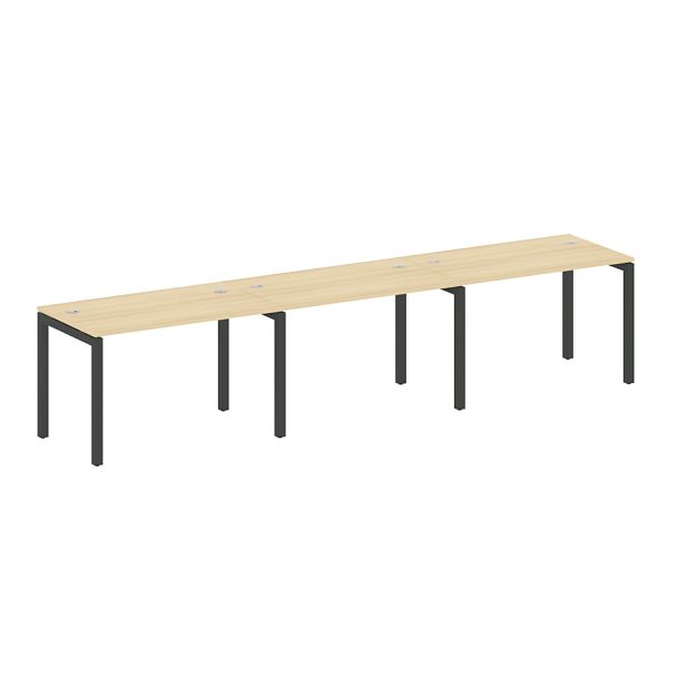 Metal System Quattro Р. ст. на 3 раб. места на П-образном м/к 50БП.СМ-3.2 Акация/Антрацит металл 3600*720*750 - Вид 1