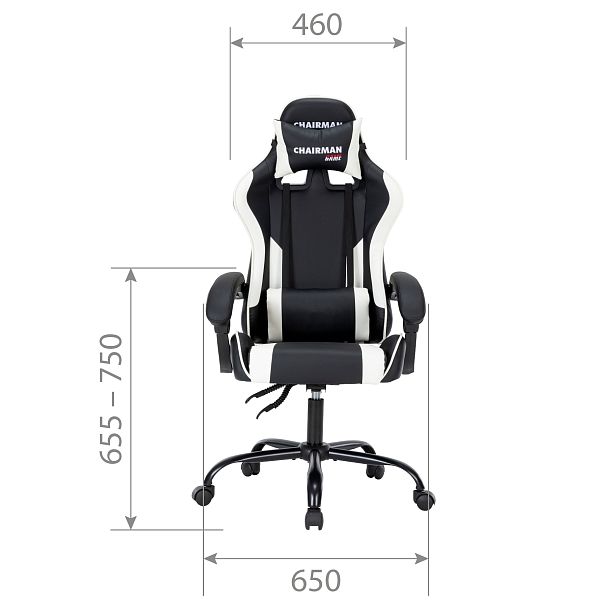 Кресло CHAIRMAN CH41, экокожа, черный/красный - Вид 6