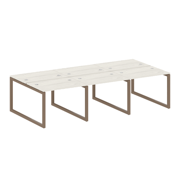 Metal System Quattro Р. ст. на 6 раб. места на О-образном м/к 50БО.СМ-6.1 Дуб наварра/Мокко металл 3000*1475*750 - Вид 1