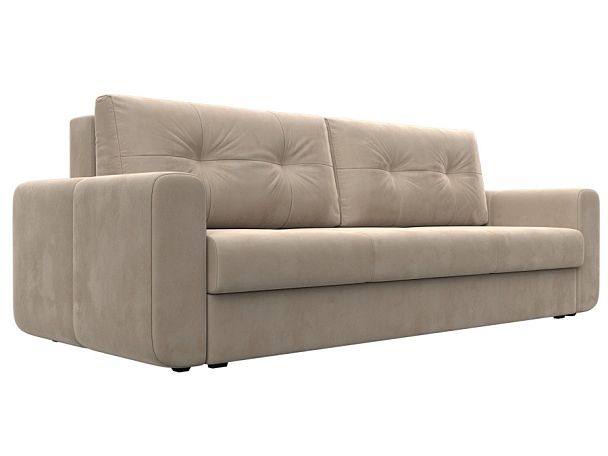 Прямой диван Лига-031 Велюр бежевый - Вид 1