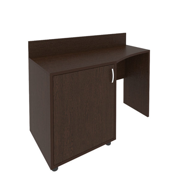 Light Стол (узкий) с тумбой и бортиком С-СТУ-120 (L) Венге 1200*550/400*750 - Вид 1