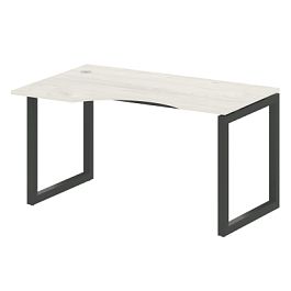 Metal System Quattro Стол криволинейный левый на О-образном м/к 50БО.СА-2 (L) Дуб наварра/Антрацит металл 1400*900*750 - Фото предпросмотра