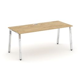 Style Project Direct Lux Стол письменный M-SN-6A.SR-026.M Тиквуд Светлый/Нержавеющая Сталь/Хром 1980*800*750 - Фото предпросмотра