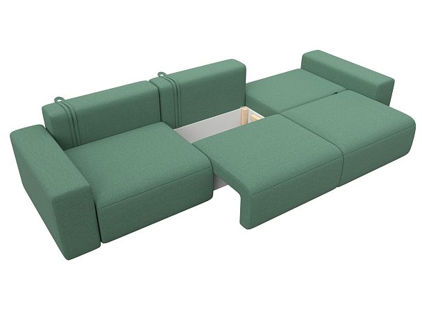 Диван прямой Лига-036 НПБ Классик Лонг Рогожка зеленый - Вид 8