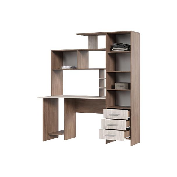 СТОЛ КОМПЬЮТЕРНЫЙ №6 (1,5х1,82х0,814) шимо темный/шимо светлый - Вид 2