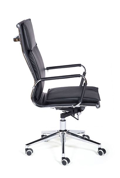 Кресло Харман / (black) хром / черная экокожа - Вид 3