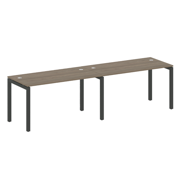 Metal System Quattro Р. ст. на 2 раб. места на П-образном м/к 50БП.СМ-2.3 Вяз/Антрацит металл 2800*720*750 - Вид 1