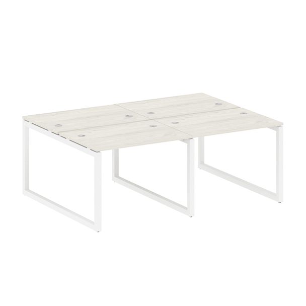 Metal System Quattro Р. ст. на 4 раб. места на О-образном м/к 50БО.СМ-4.1 Дуб наварра/Белый металл 2000*1475*750 - Вид 1