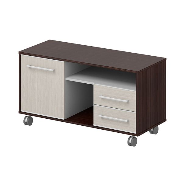 Тумба сервисная "Дипломат"  ПК-ДП-ТМВ122Х53У/35-В1-1249 венге + дуб беленый новый - Вид 1