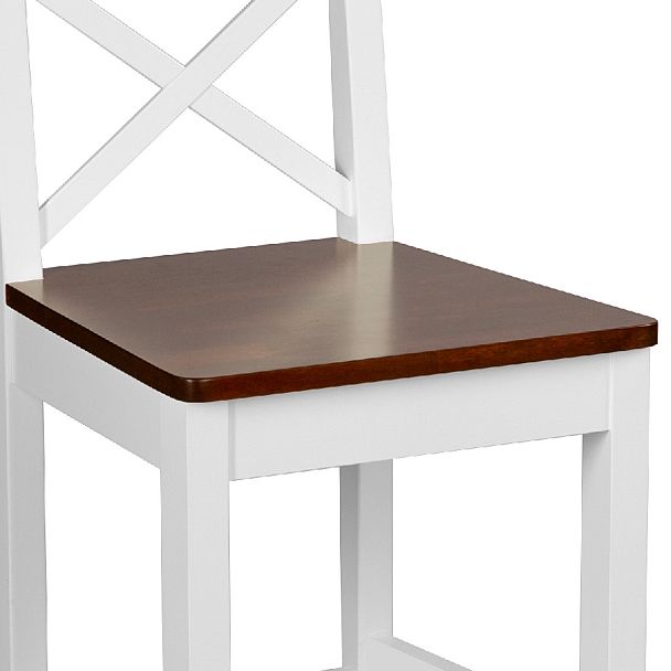 Стул полубарный деревянный с жестким сиденьем Бергольф Белый/Темный орех - Вид 11