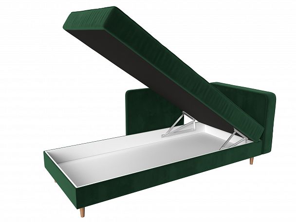 Кушетка Прайм правый (полностью велюр зеленый) - Вид 6