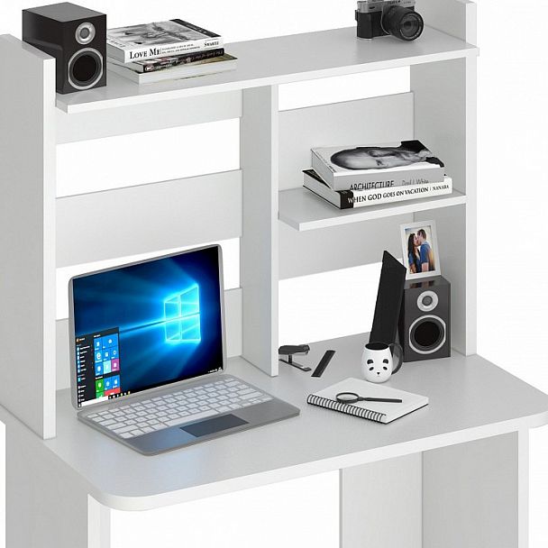 Стол компьютерный Домино Lite СКЛ-Прям100Р+НКЛ-100 Белый - Вид 3