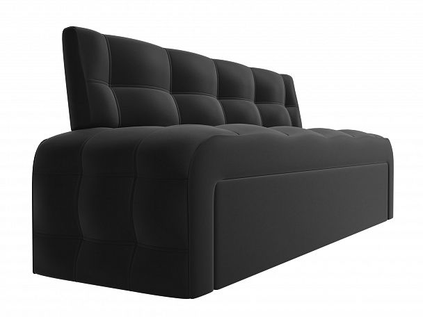 Кухонный прямой диван Люксор (полностью экокожа черная) - Вид 3