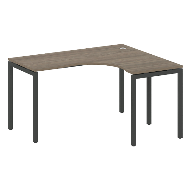 Metal System Quattro Стол криволинейный правый на П-образном м/к 40БП.СА-3 (R) Вяз/Антрацит металл 1400*1200*750 - Вид 1