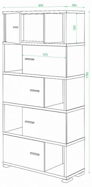 Шкаф комбинированный Домино СБ-30/5 Белый - Вид 2